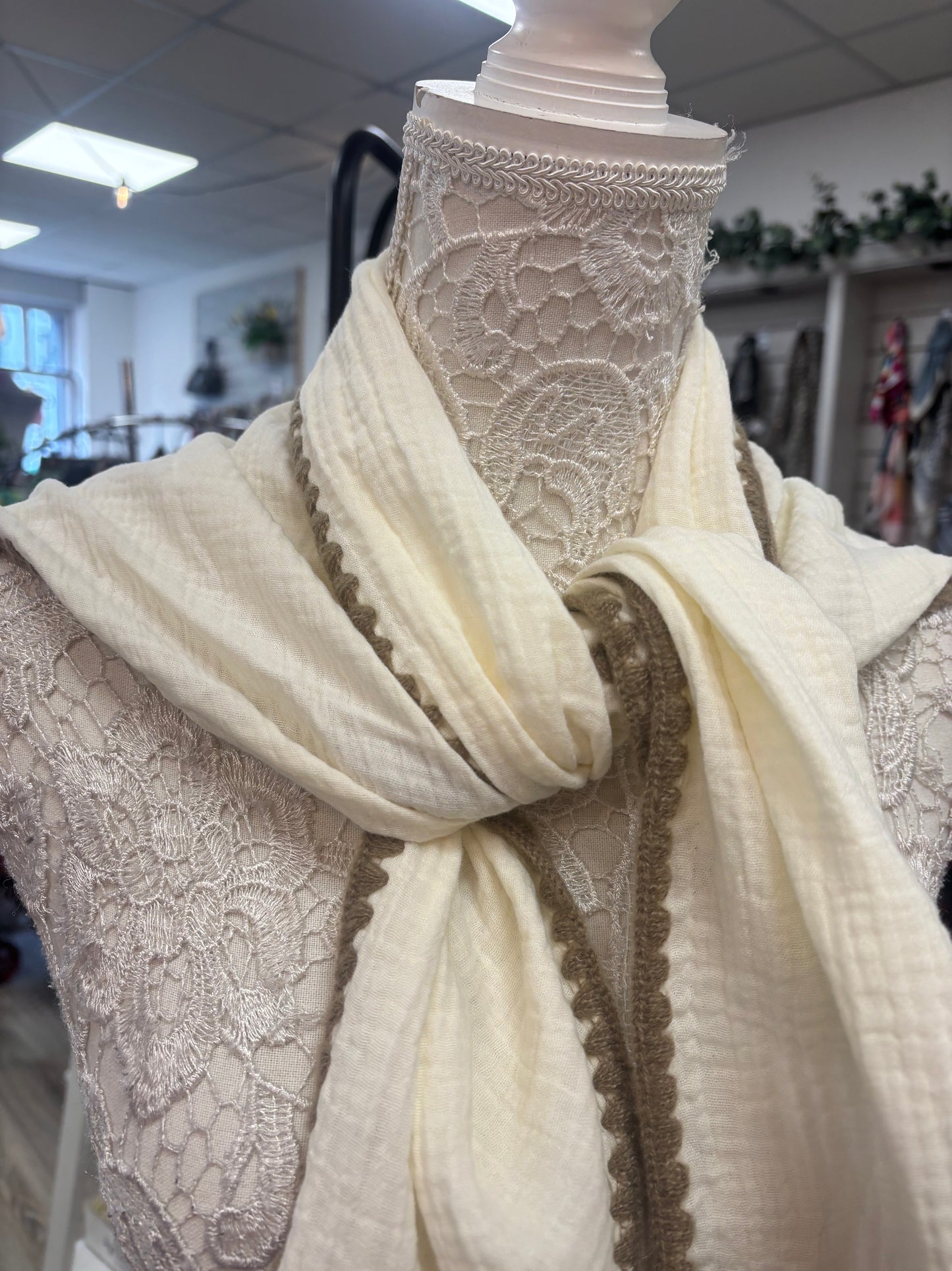 Cherith cheesecloth triangle scarf