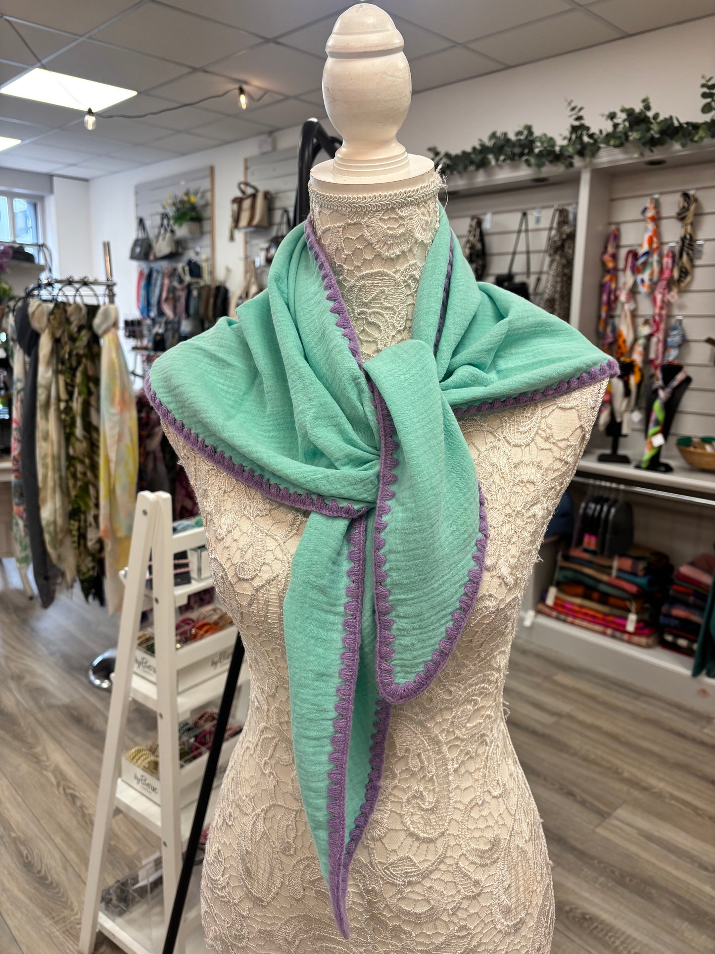 Cherith cheesecloth triangle scarf