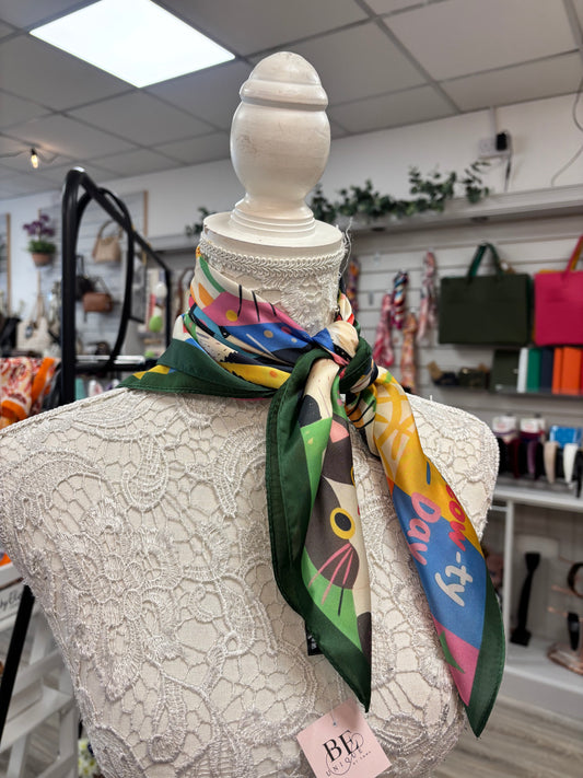 Cat print neck scarf