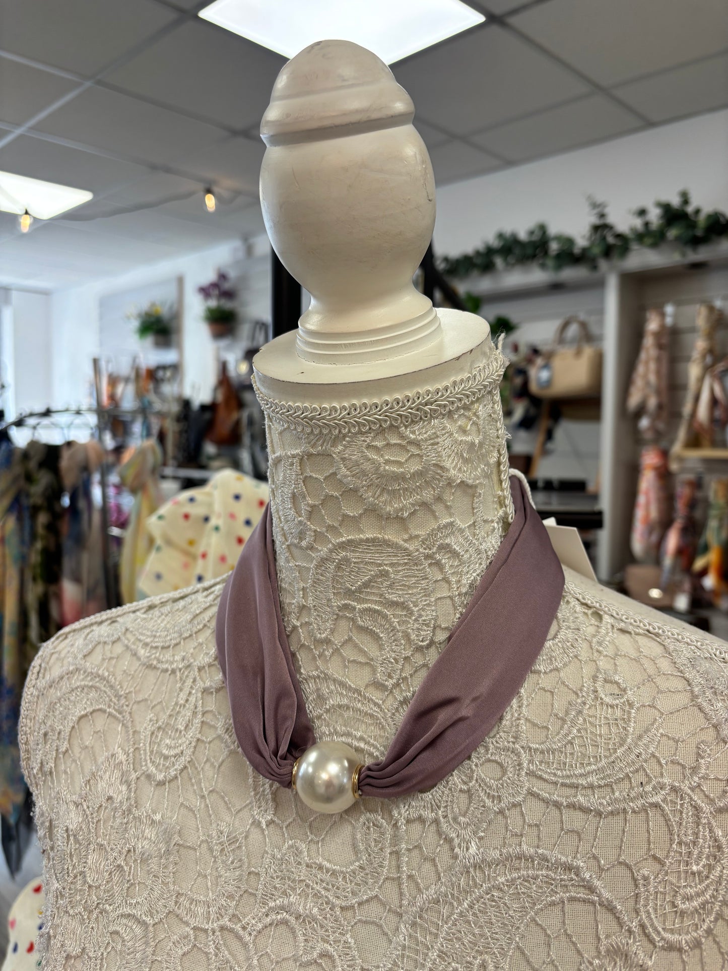 Penny pearl necklace/ scarf