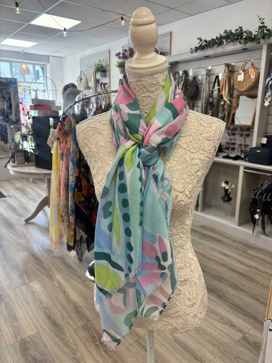 Abbie Abstract print summer scarf