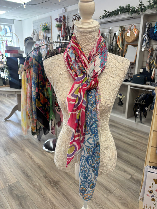 Lena mixed print scarf