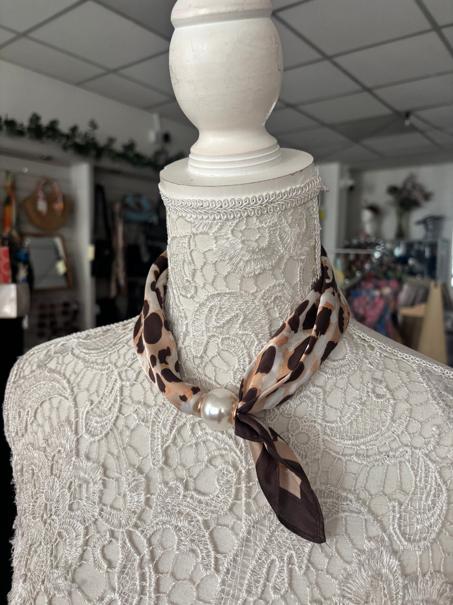 Hazel magnetic pearl scarves