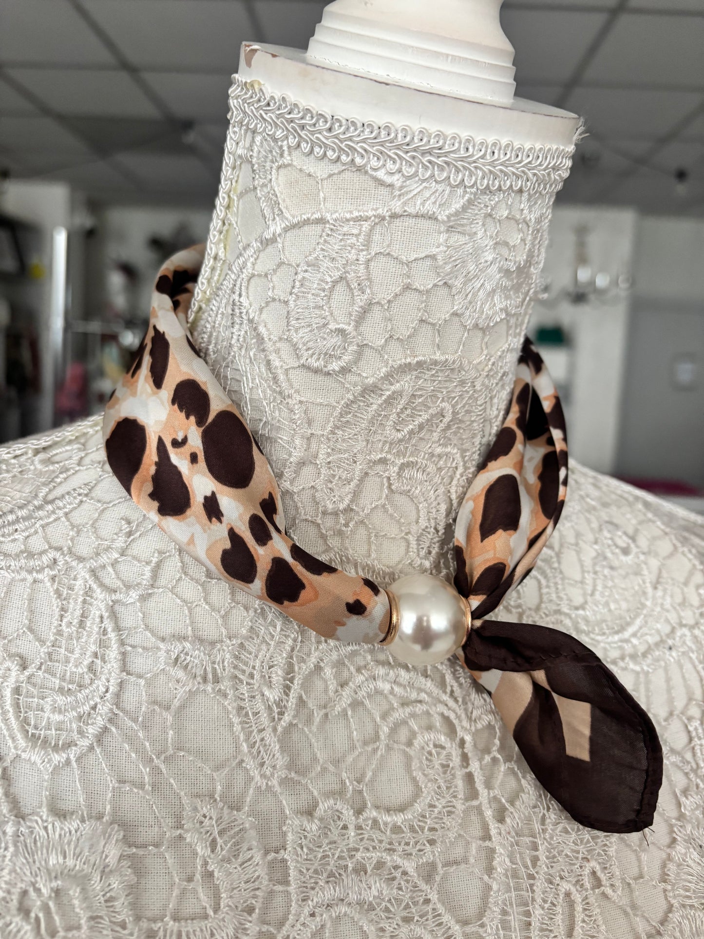 Hazel magnetic pearl scarves