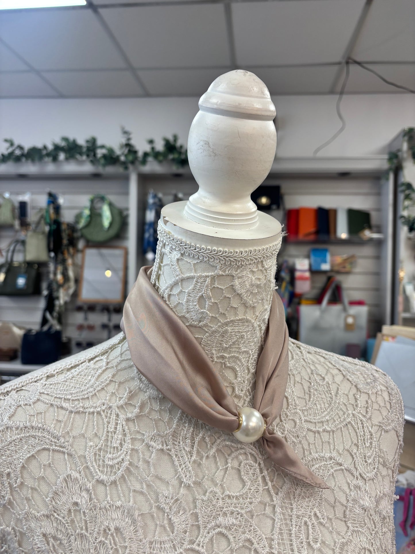 Luna champagne pearl scarf