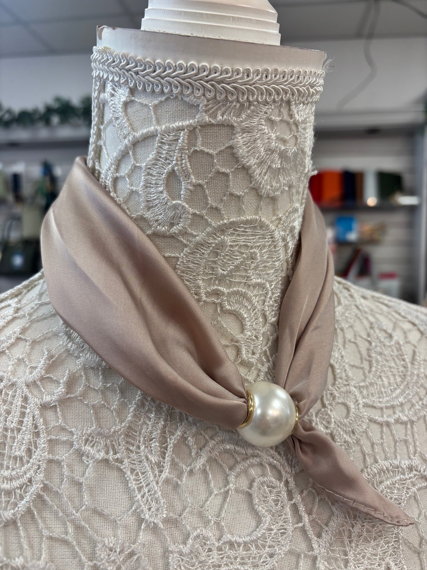 Luna champagne pearl scarf