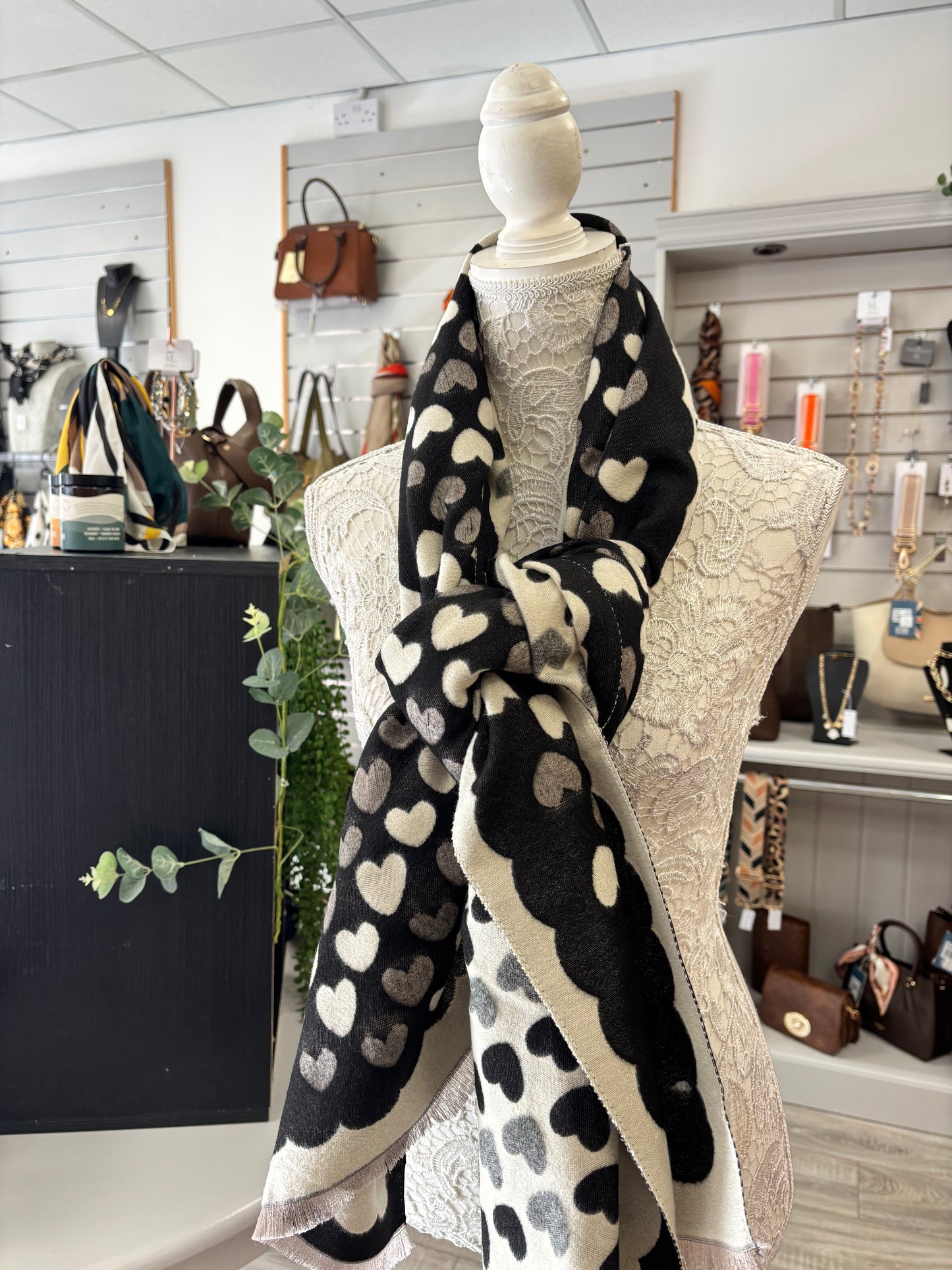 Harriet heart print scarf