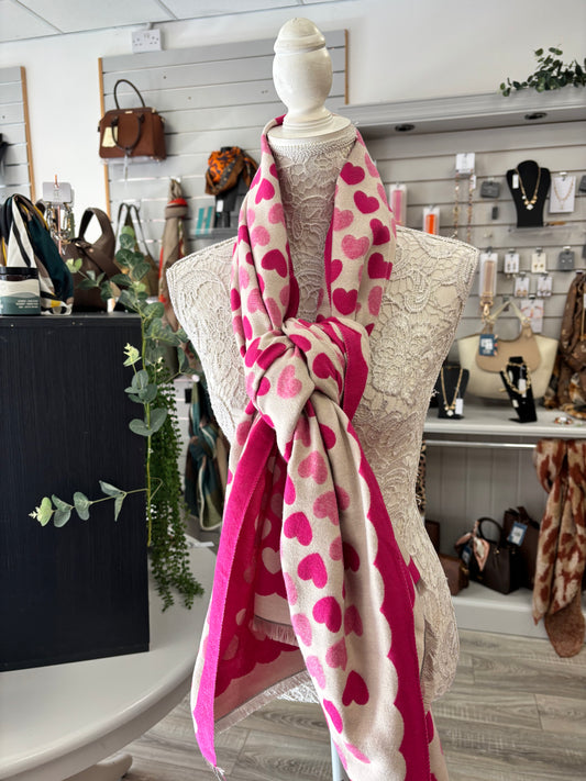 Harriet heart print scarf