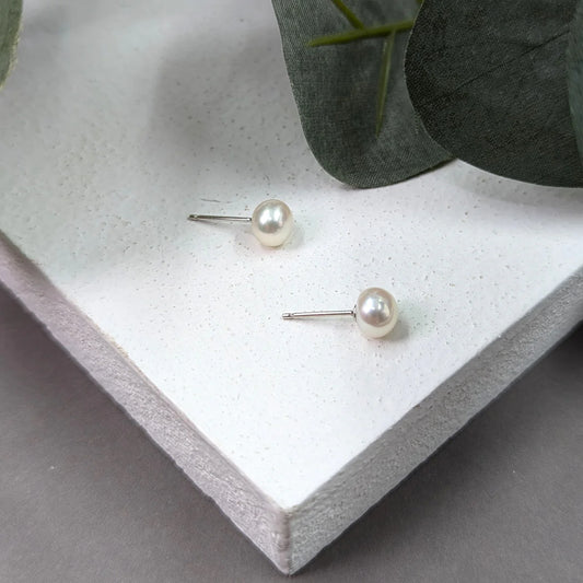 Pearl stud earrings