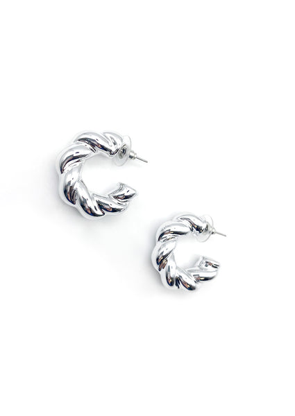 Twisted chunky hoop earrings