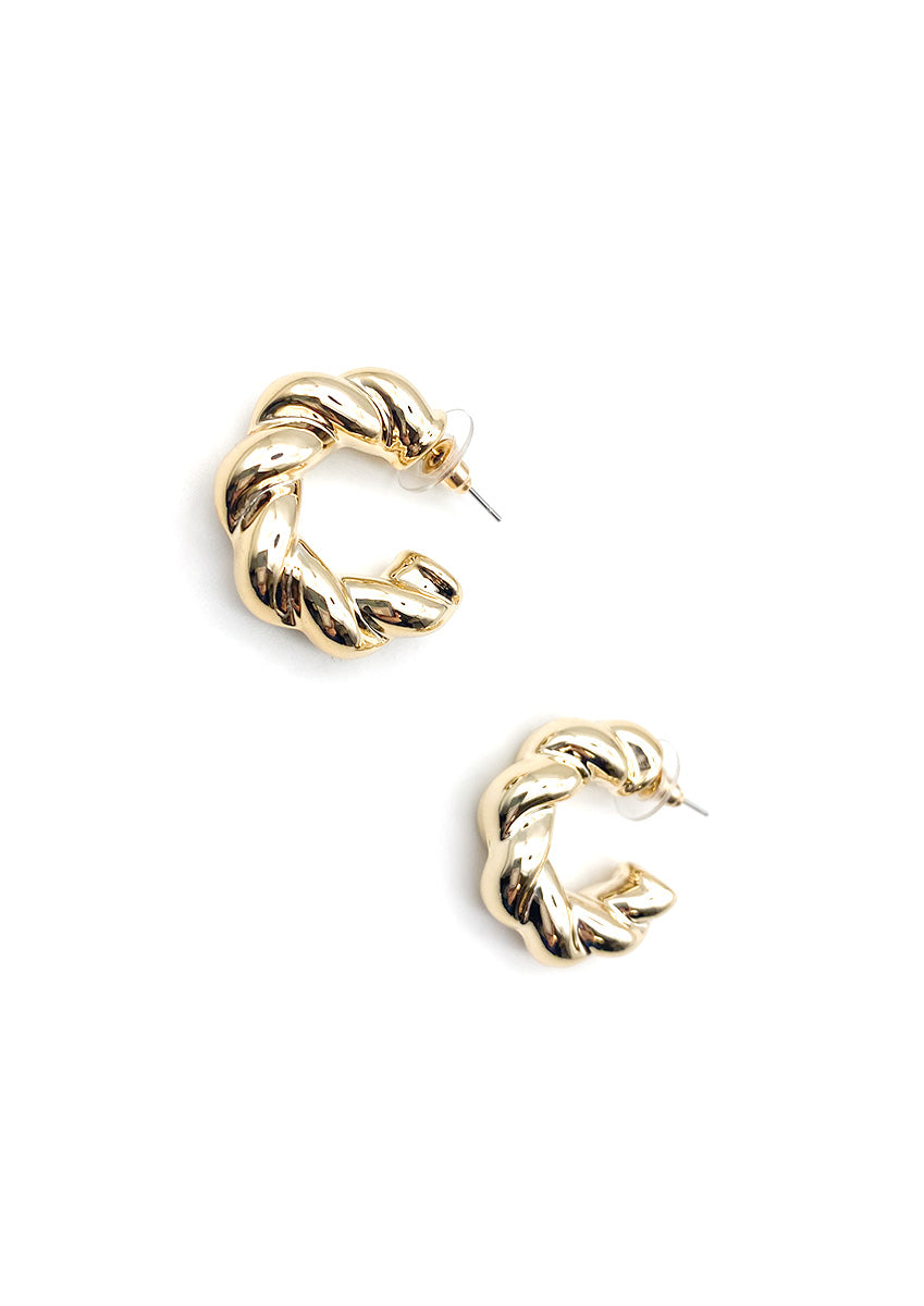 Twisted chunky hoop earrings