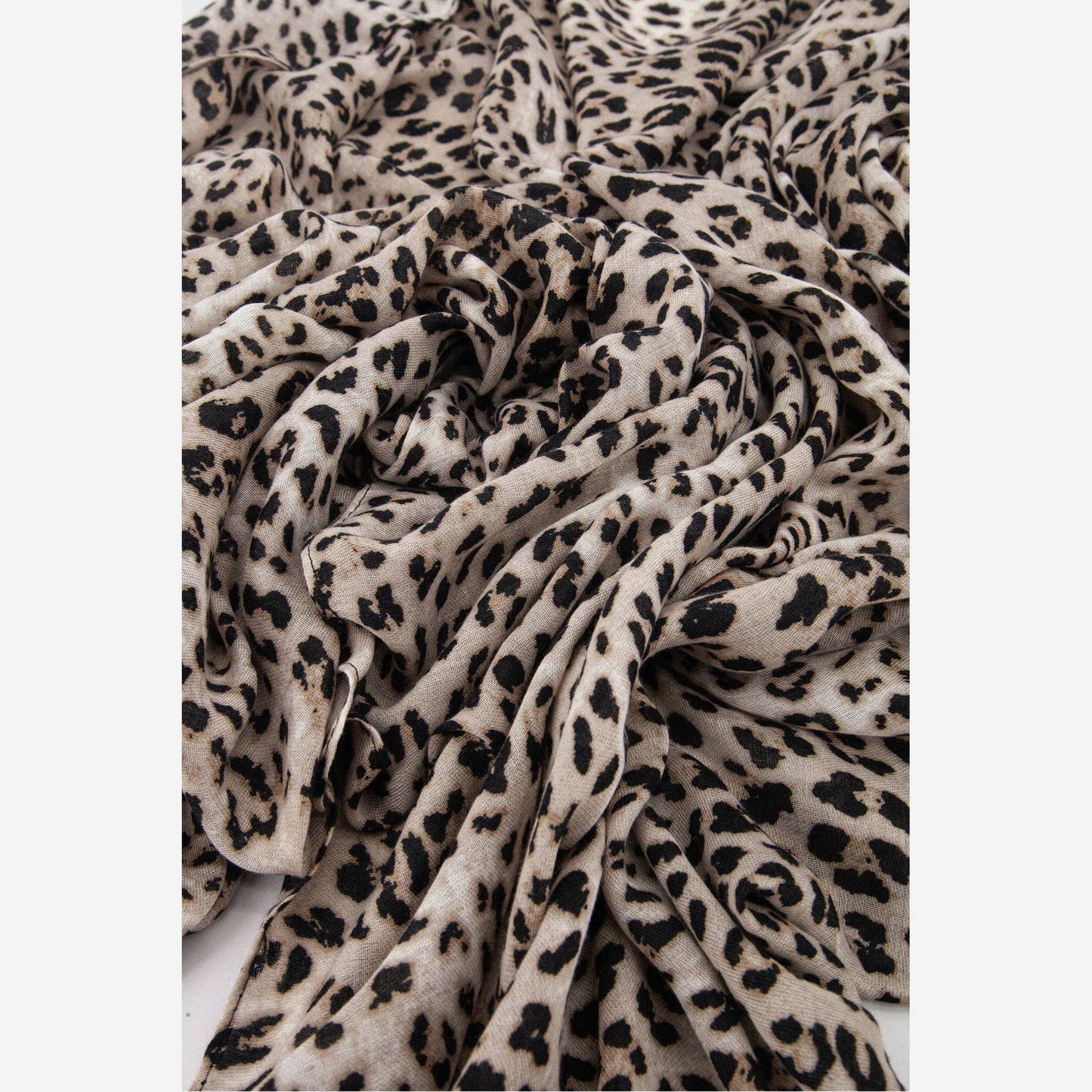 Miley White Leopard Lightweight Scarf