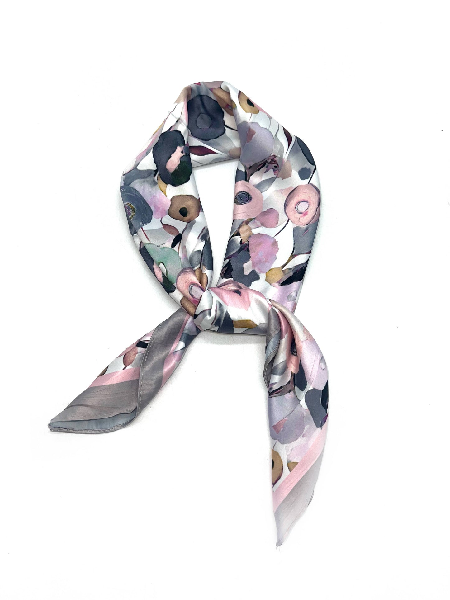 Dove square scarf with colorful rose pattern