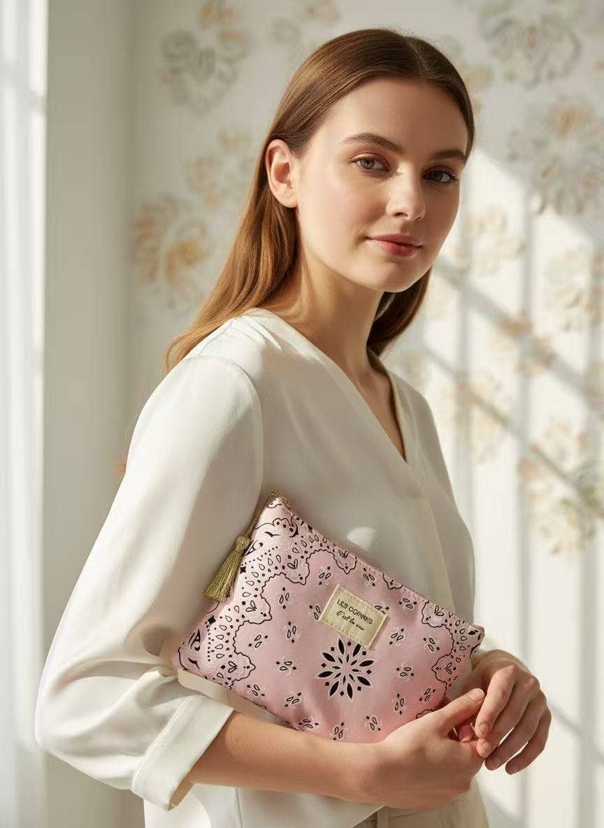 c'est la vie paisley cotton pouch