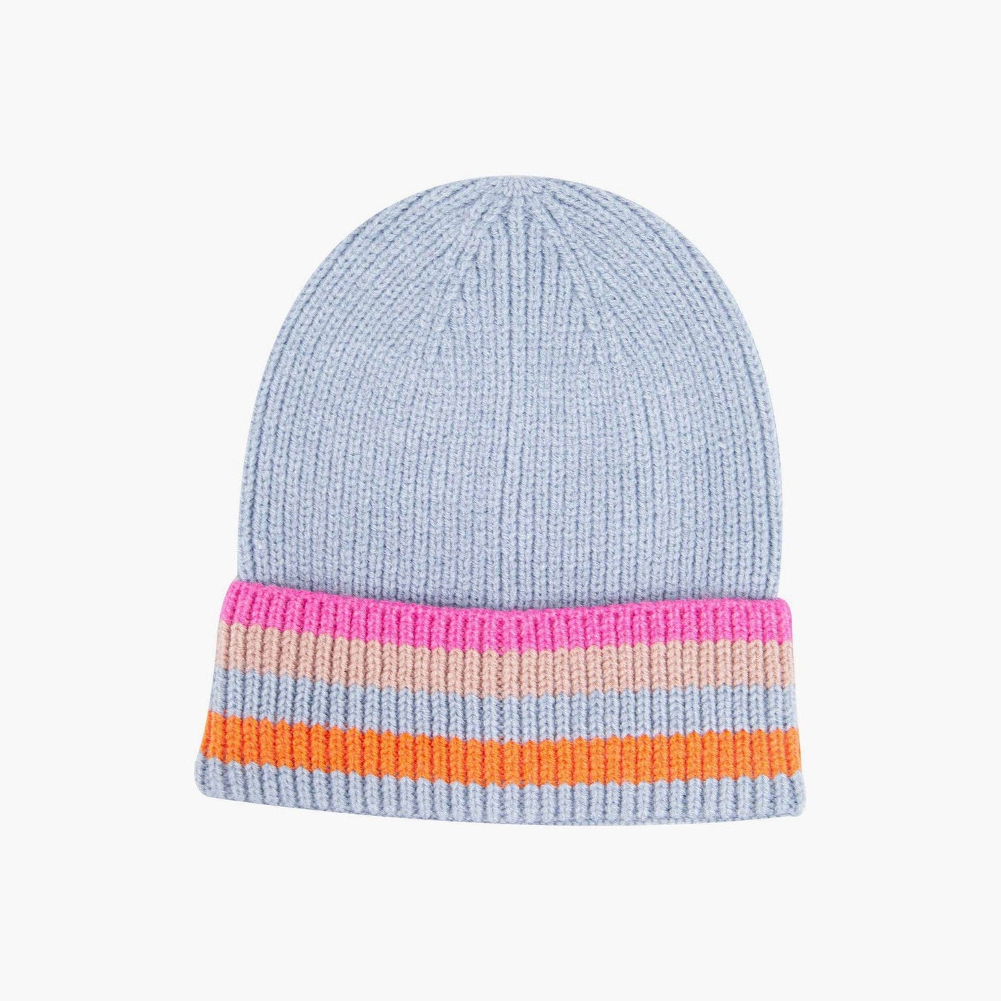 Delta Light Blue Rainbow Stripe Beanie Hat