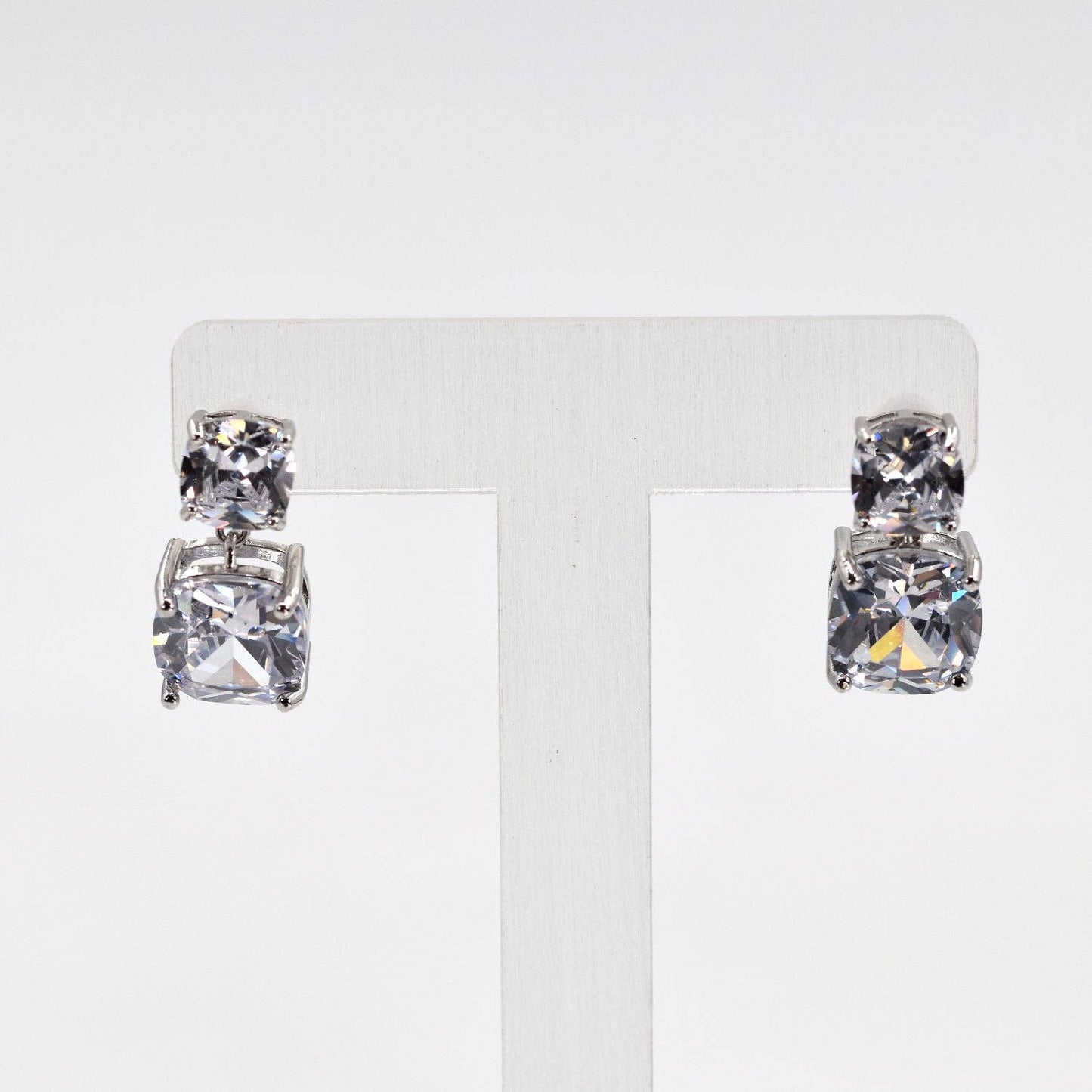 Crystal stud earrings with crystal drop