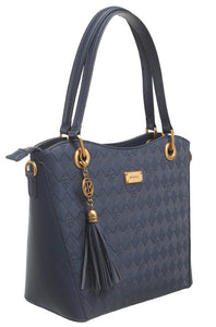 GRID SHOULDER BAG WITH TASSEL