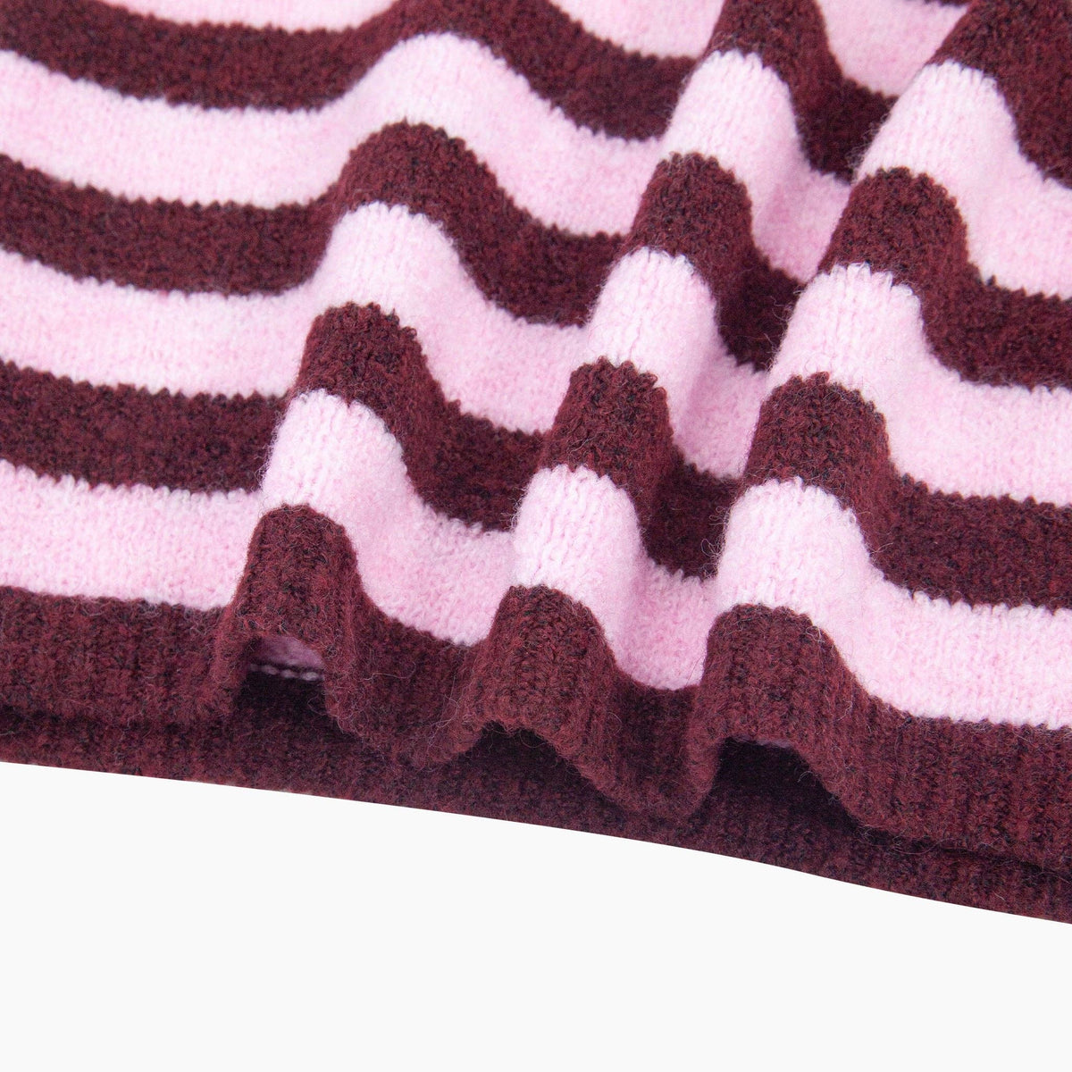 Ruby Striped Triangle Heavyweight Scarf in Berry/Pink