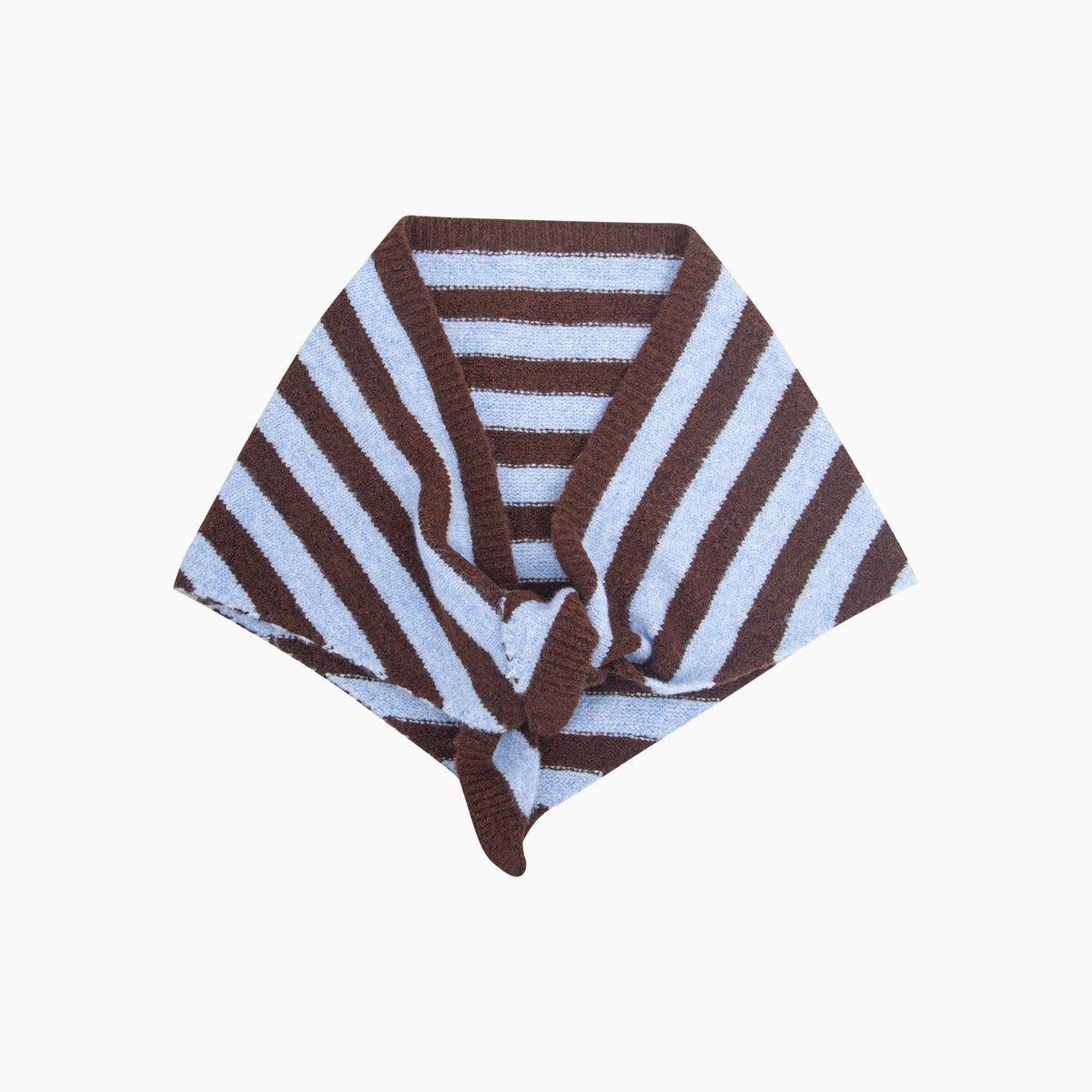 Violet Striped Triangle Heavyweight Scarf in Brown/Blue