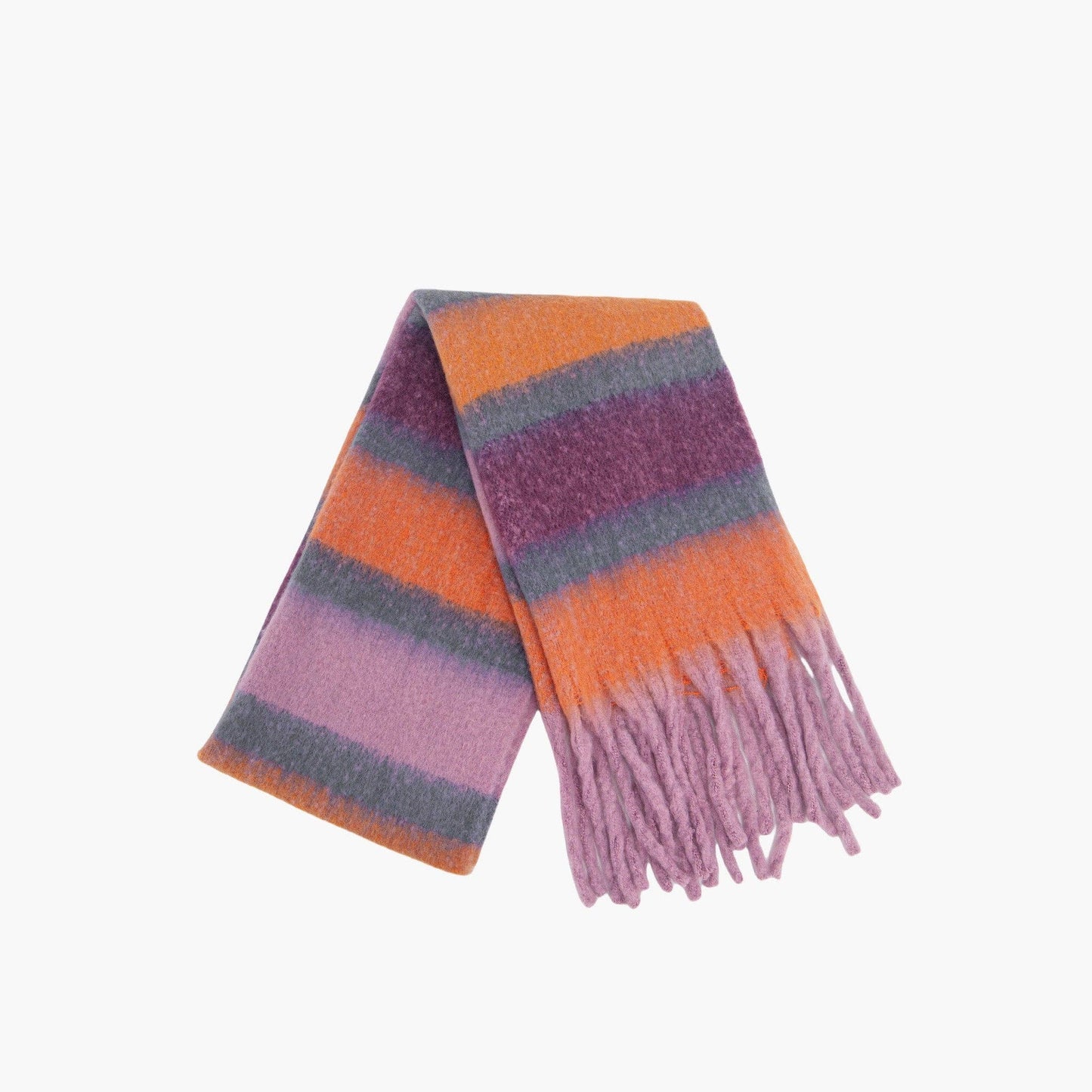 Blair Lilac/Orange Colour Block Stripe Heavyweight Scarf