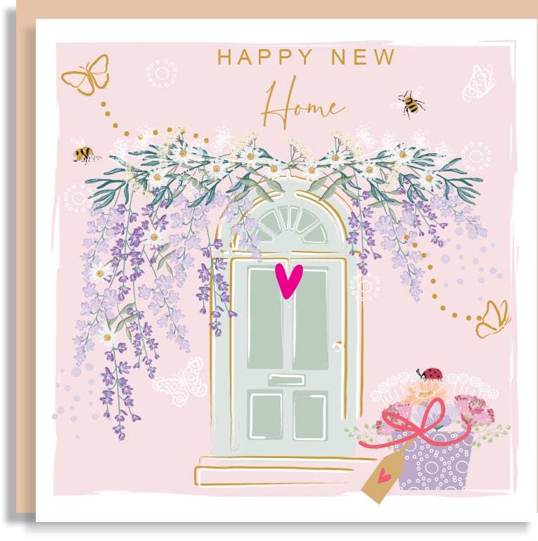New Home Door Floral Lilac Wisteria - Print Wholesale Card