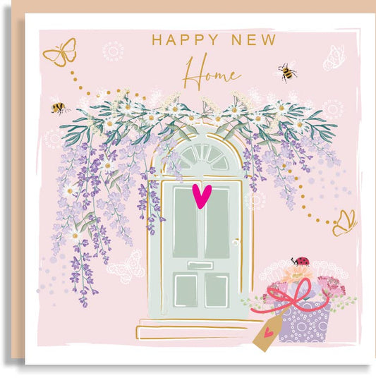 New Home Door Floral Lilac Wisteria - Print Wholesale Card