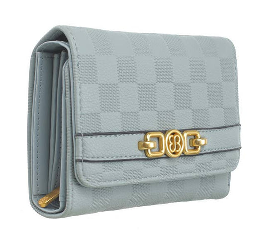 CHECKERBOARD TRIFOLD WALLET