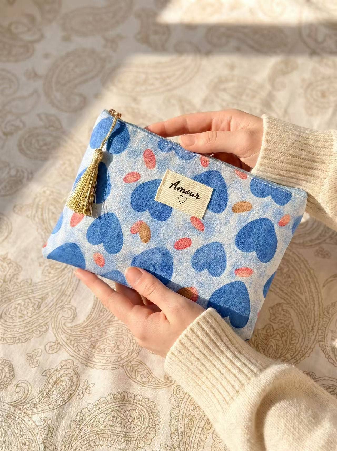 Amour cotton pouches 14x20 cm,