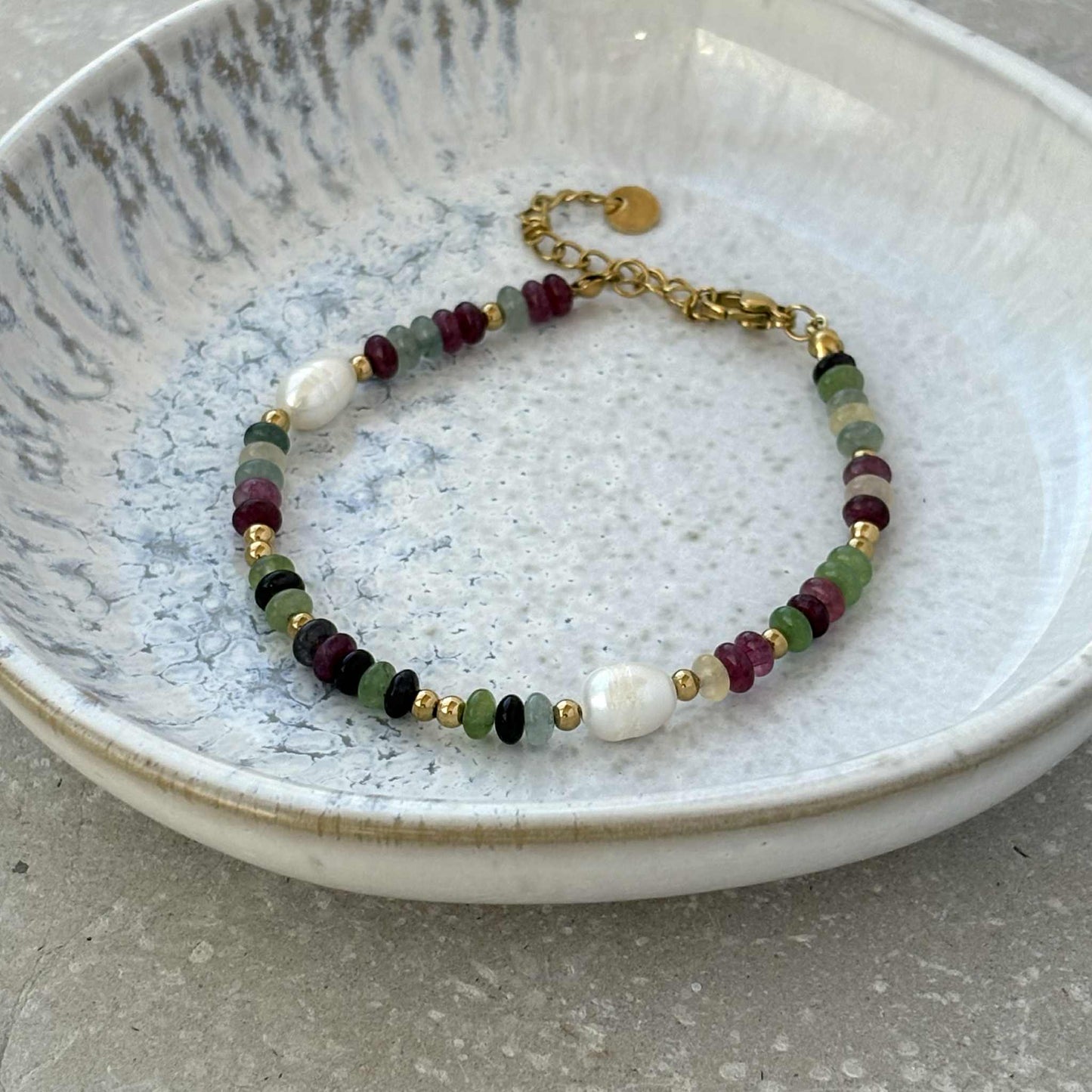 Multi-colour Beaded Bracelet Tarnish Resistant