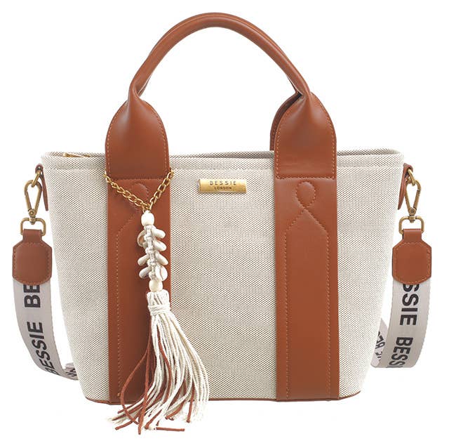 Betsy BOHO CANVAS CITY SHOPPER WITH TASSEL