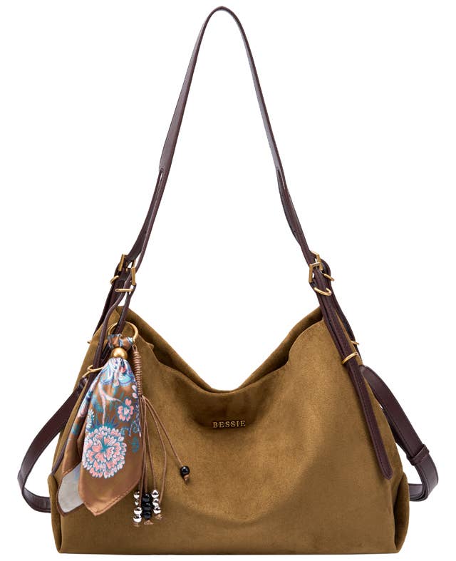 SMITHY SLOUCHY SUEDETTE SHOULDER BAG