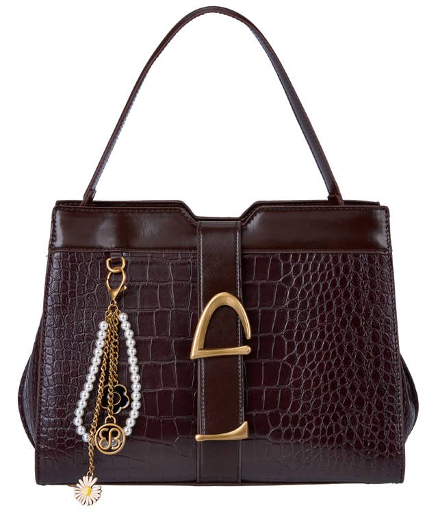 ELSIE EQUESTRIAN BUCKLE CROC TOTE