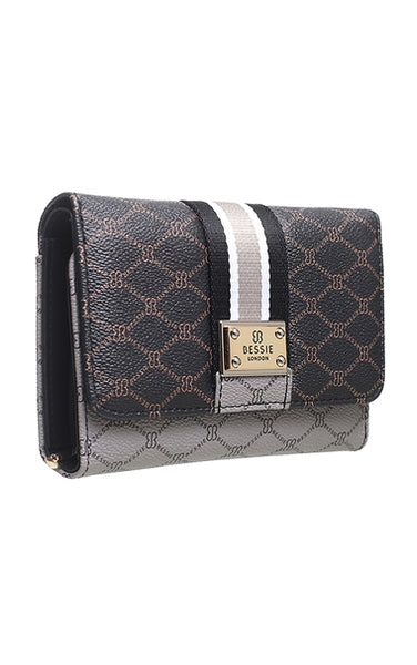 Bessie Logo Print Flap Over Lady Wallet (Small)