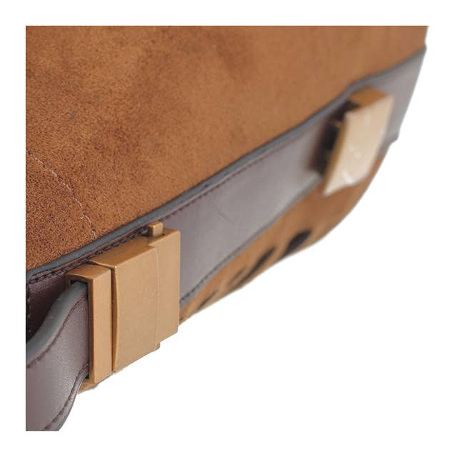 GINA GEOMETRIC SUEDETTE SHOULDER BAG