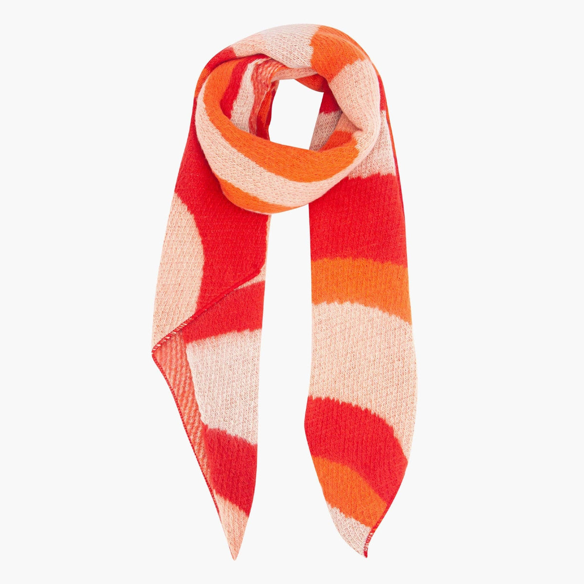 Ramona Orange/Red Waves Heavyweight Scarf