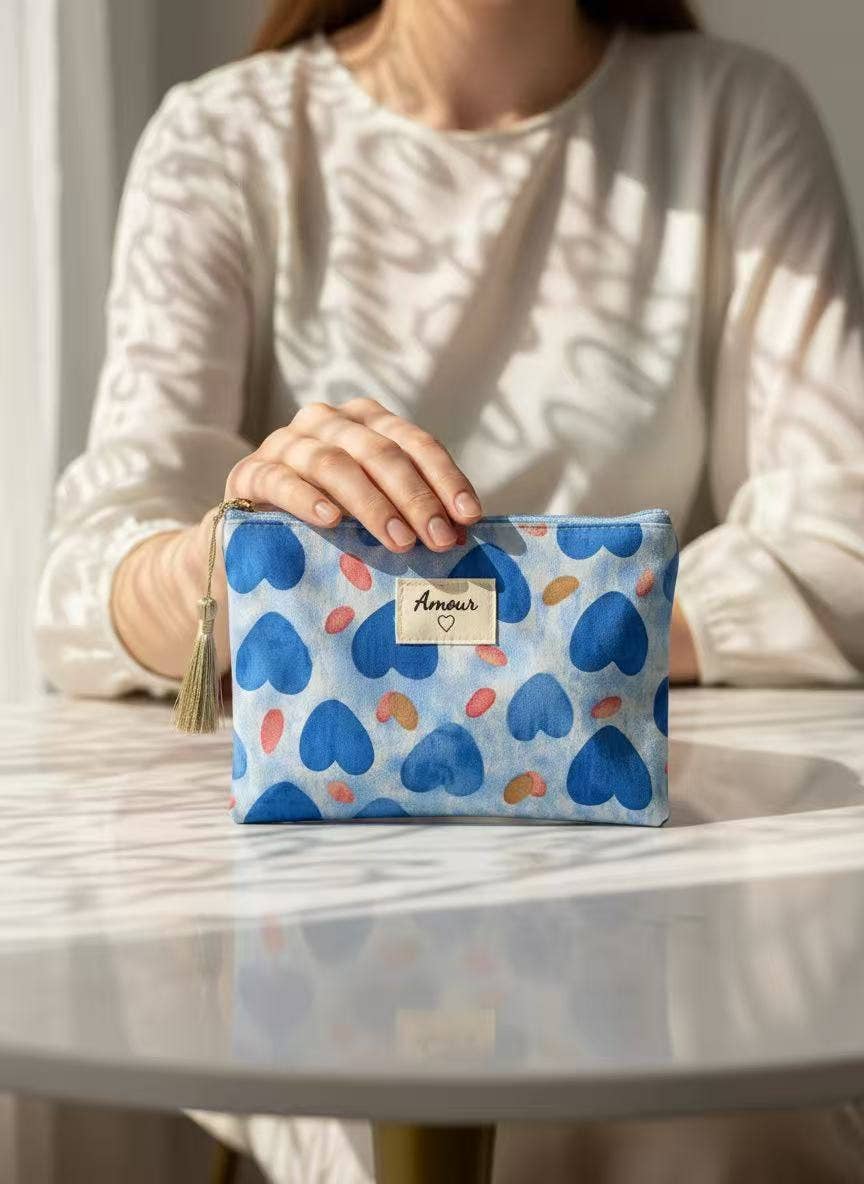 Amour cotton pouches 14x20 cm,