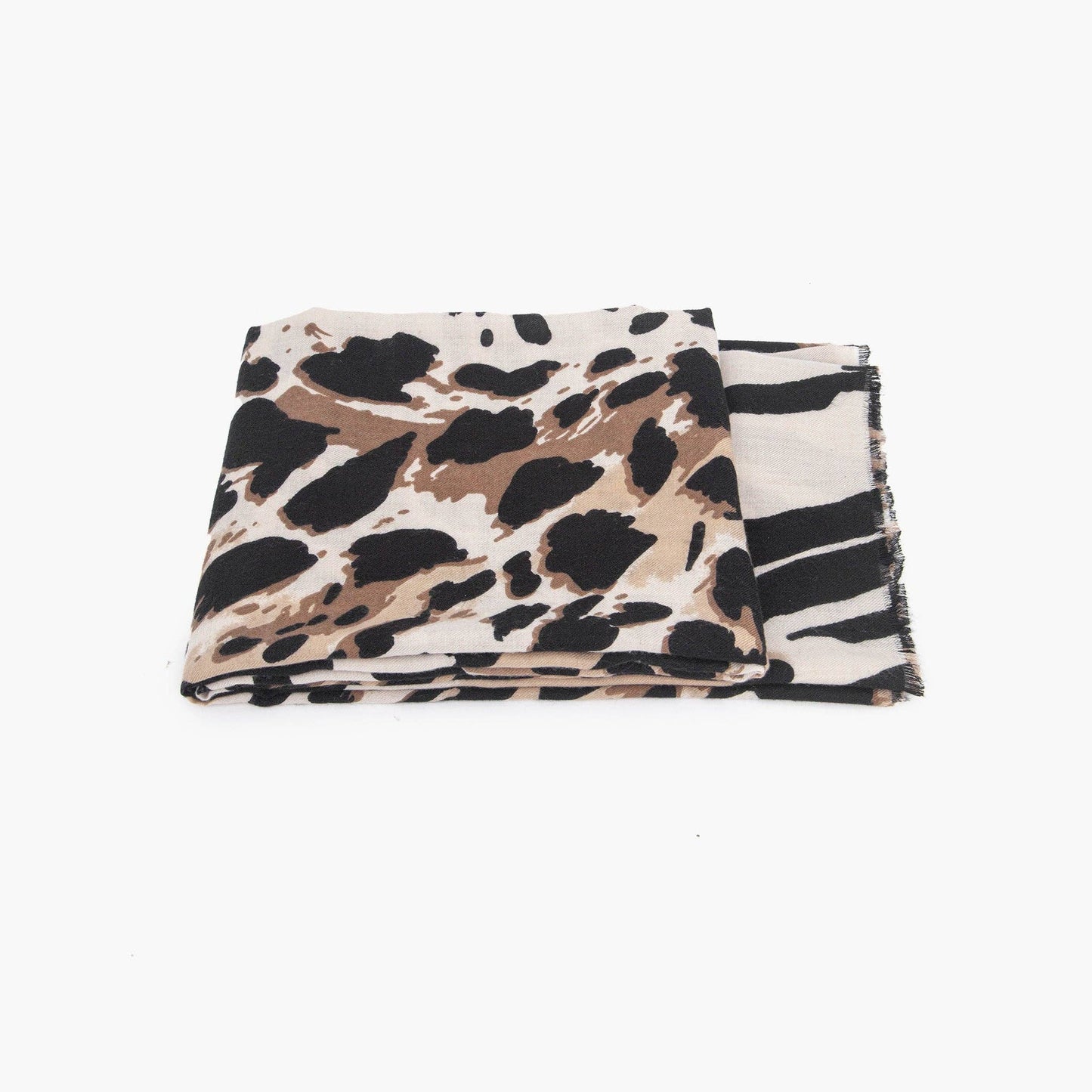 Greta Cream Animal Print Lightweight Scarf