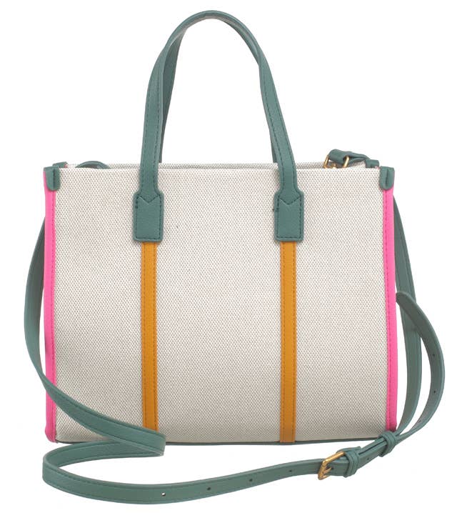 CHLOE CANVAS COLOURFUL STRIPED TOTE
