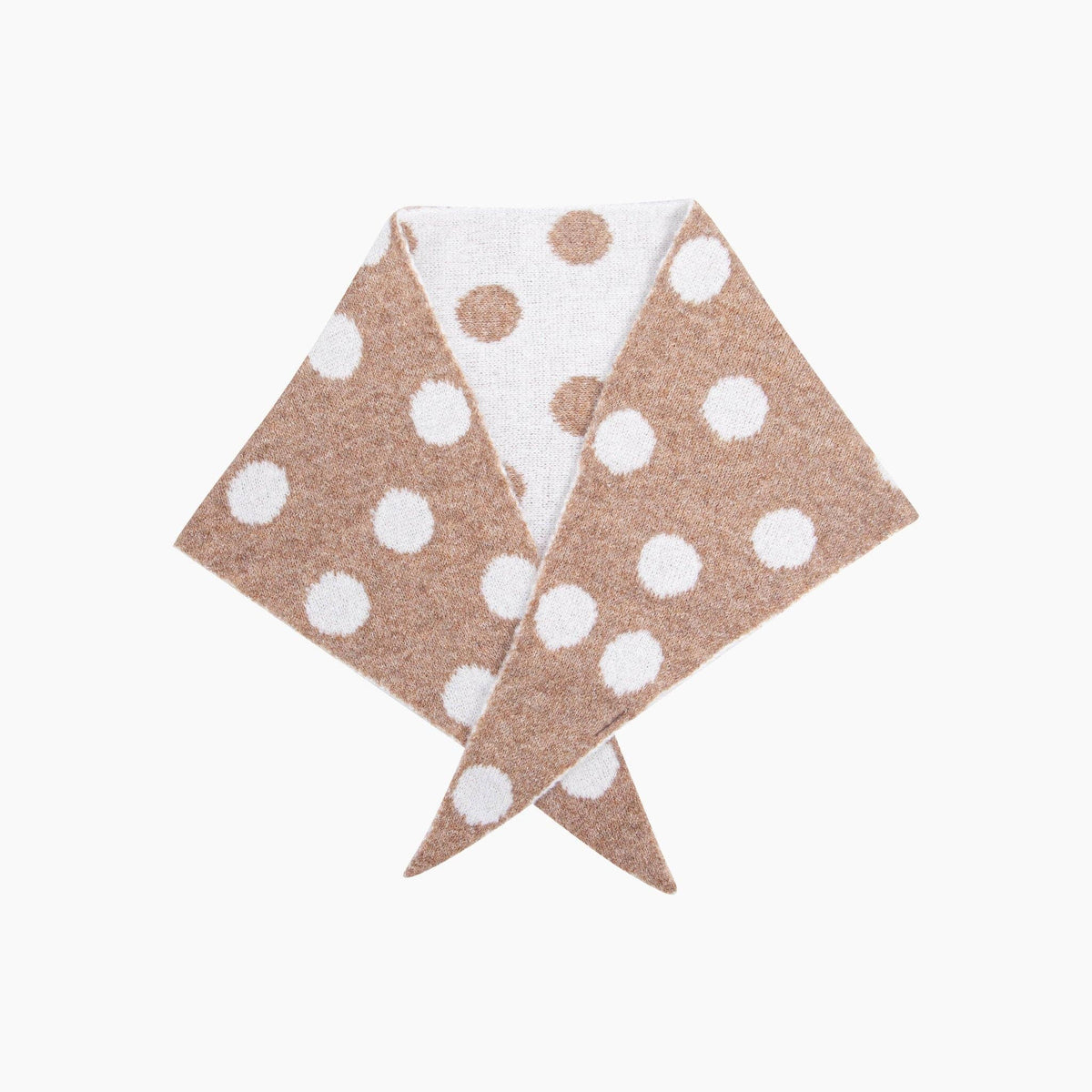 Sheila Spotted Triangle Heavyweight Scarf in Beige/Cream
