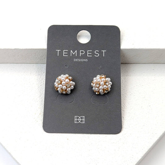 Shan Small pearl encrusted earrings