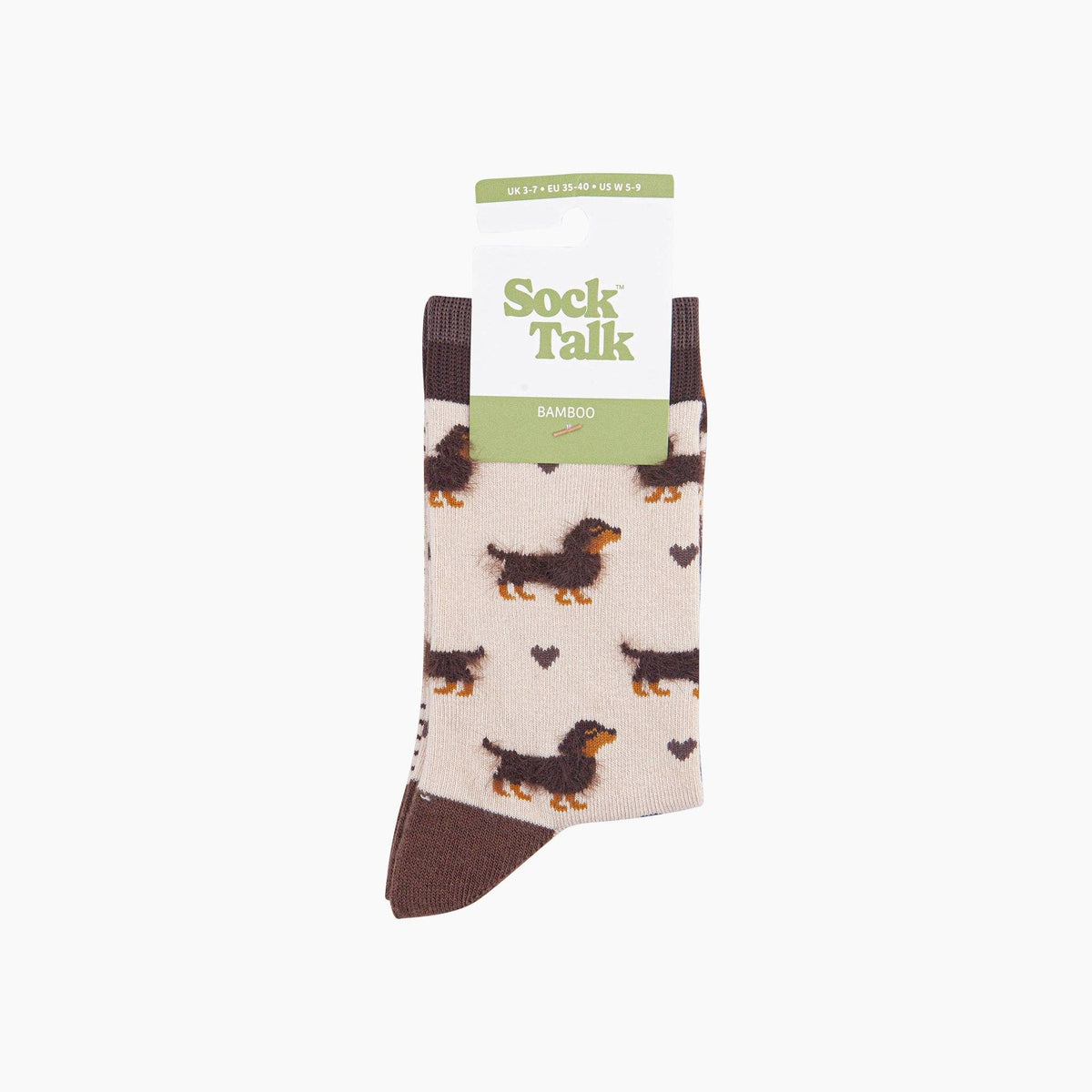 Cream Sausage Dog Women's Fluffy Bamboo Socks