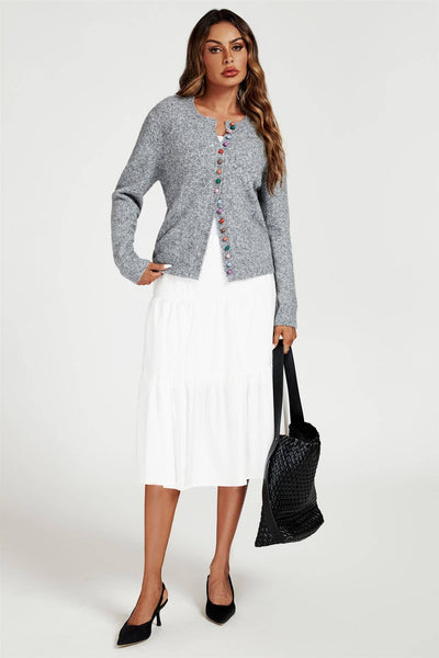 Moya Cardigan with Rainbow Buttons