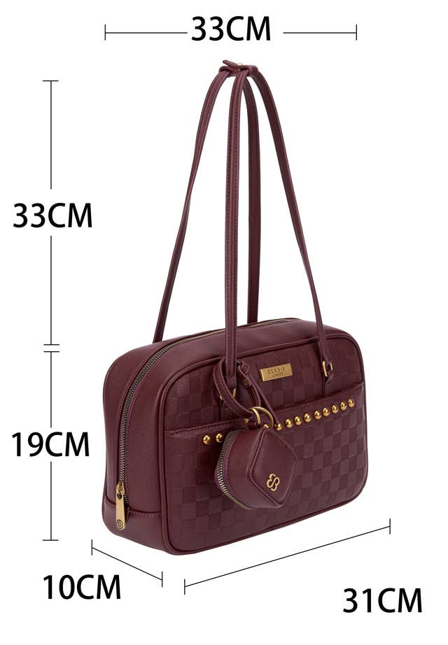 Ember EMBOSSED SHOULDER BAG WITH TINY COIN BAG