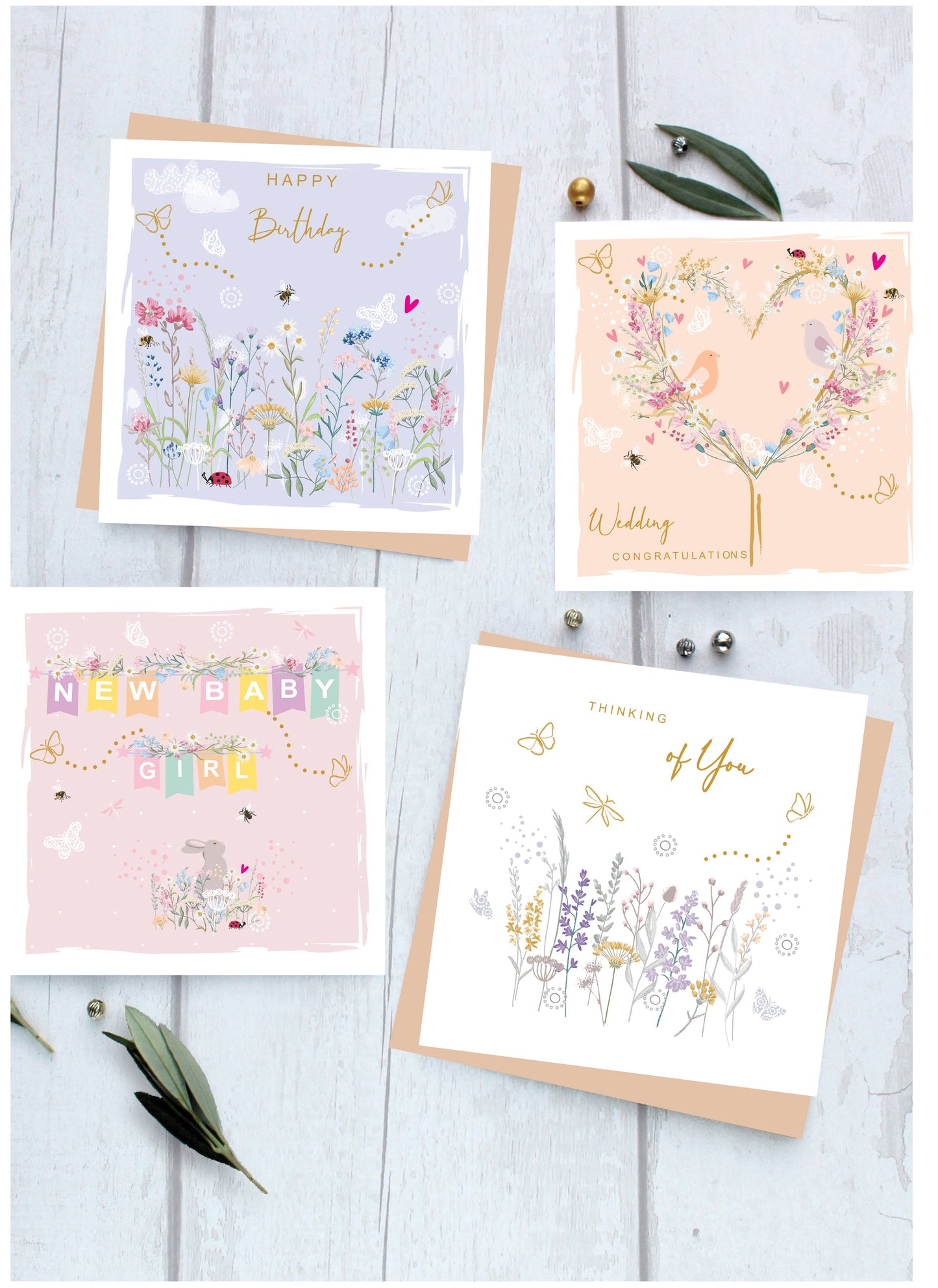 New Home Door Floral Lilac Wisteria - Print Wholesale Card
