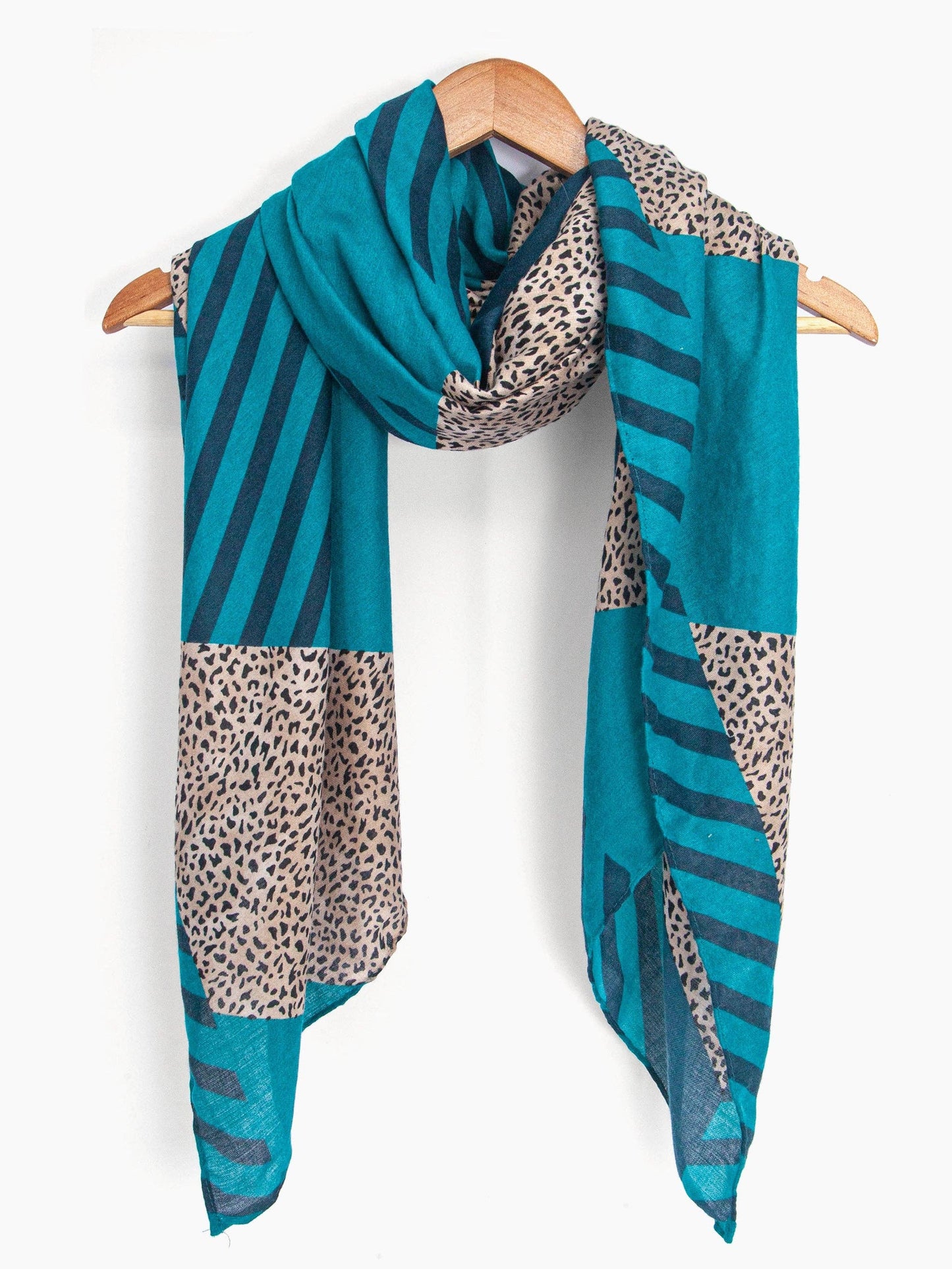 Jodi Lightweight Scarf - Blue, Animal Stripe