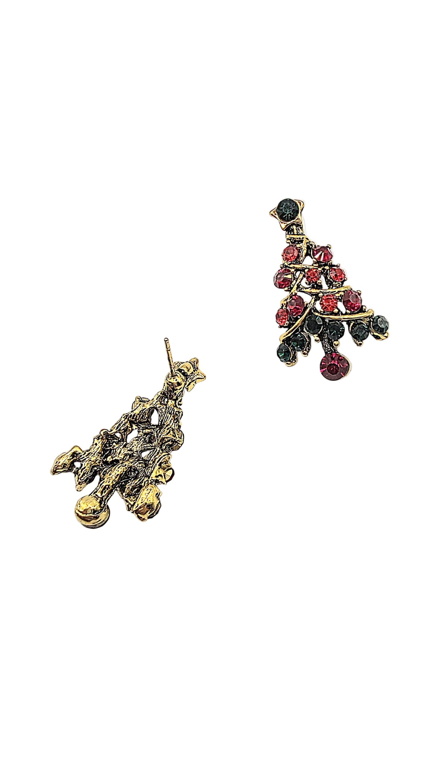 Christmas Tree Crystal Festive Stud Earrings
