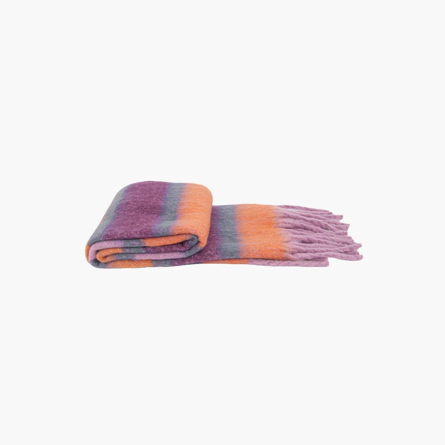 Blair Lilac/Orange Colour Block Stripe Heavyweight Scarf
