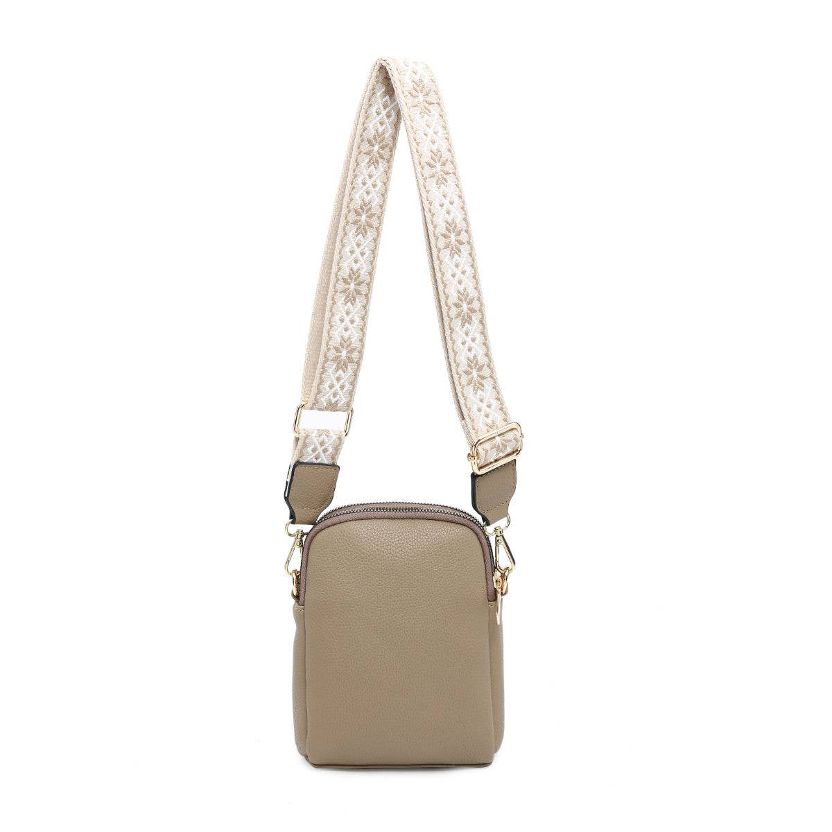 Bee Cross Body Handbag with double zip top sections
