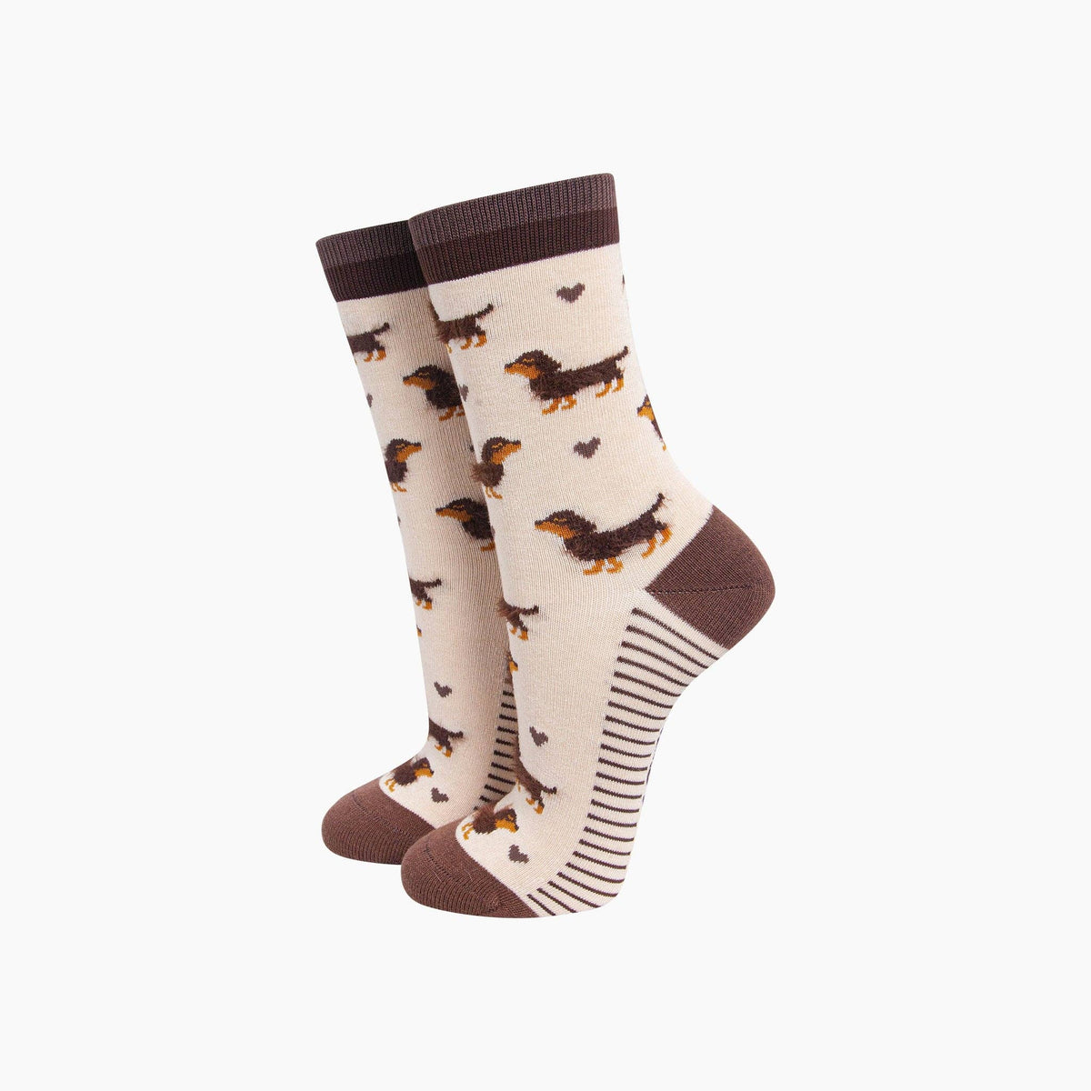 Cream Sausage Dog Women's Fluffy Bamboo Socks