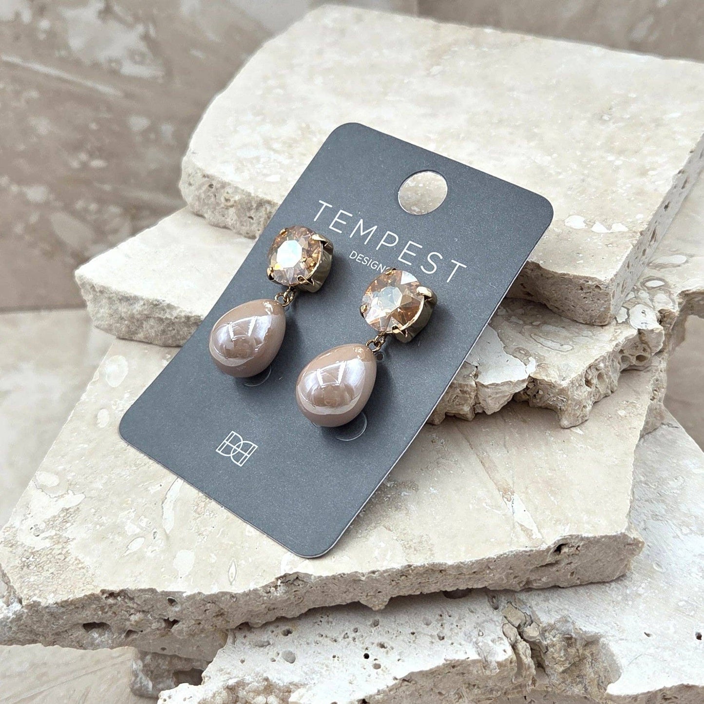 Chelsea Classy coloured pearl drop earrings with crystal post